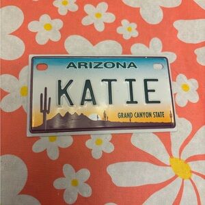 State of Arizona Mini Car License USA Name Plate Katie NEW Grand Canyon State